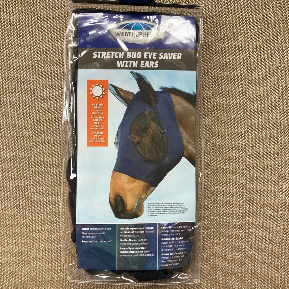 Weatherbeeta Stretch Bug Eye Saver with Ears - Blue